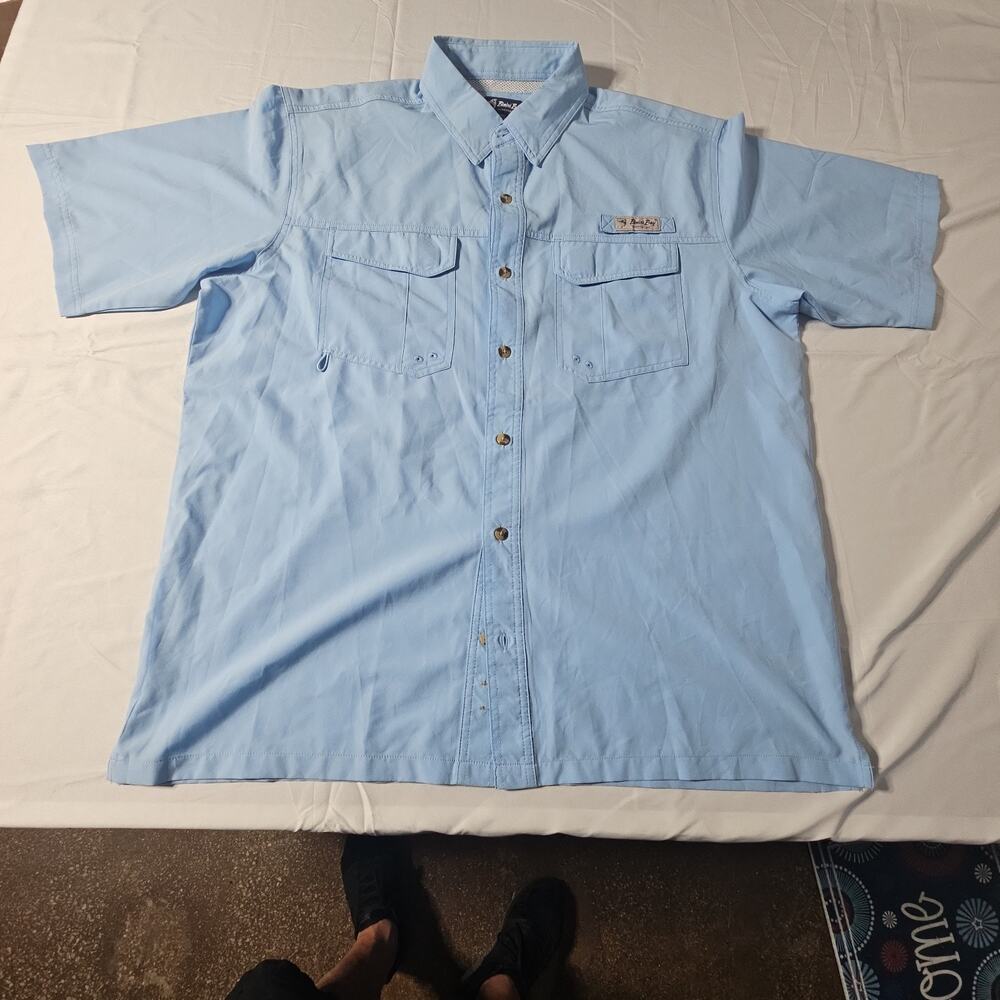 Bimini Bay Outfitters Vented Short Sleeve Button Down Fishing Shirt Mens XL